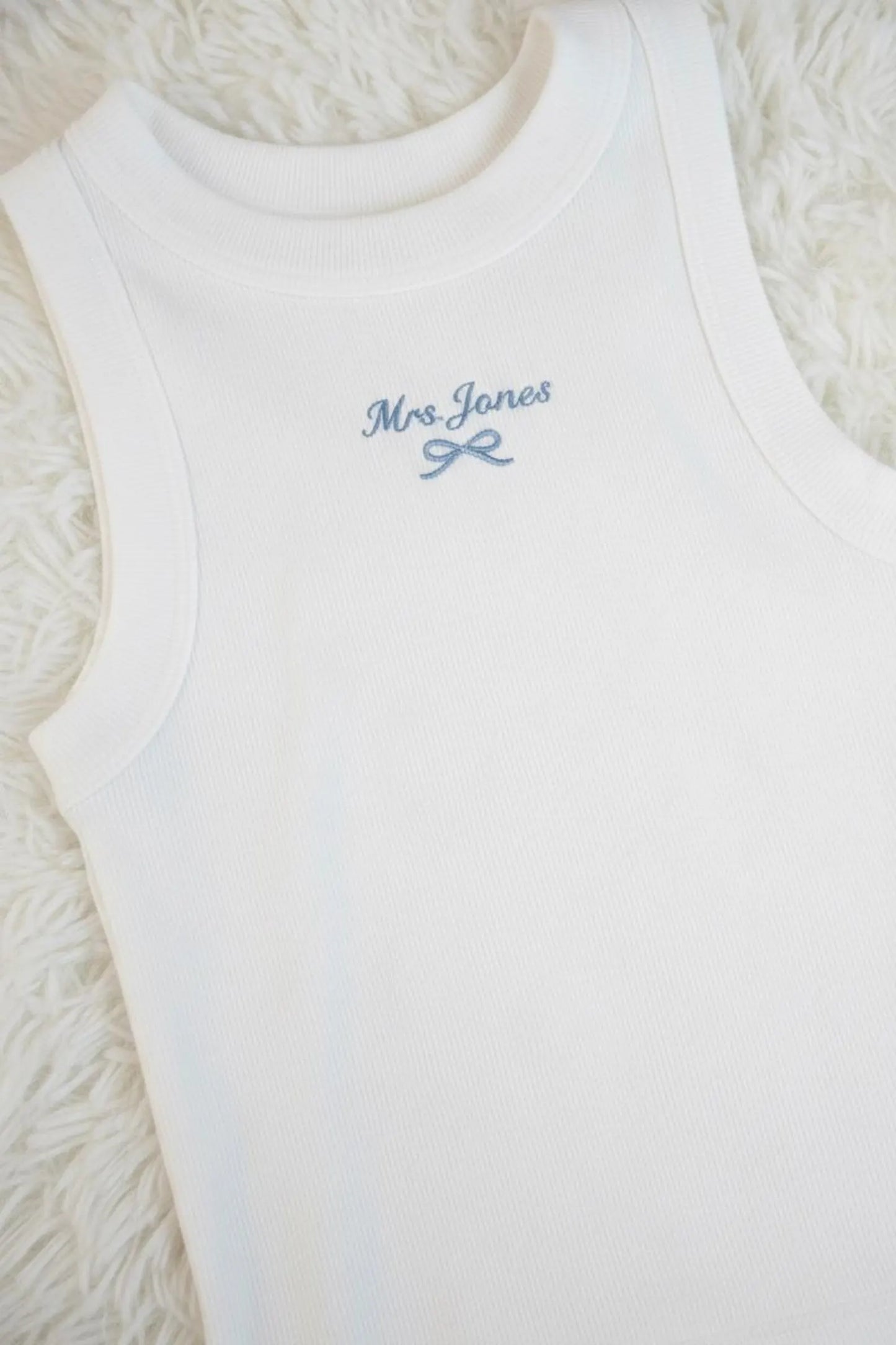 Custom Embroidered Ribbed Tank Top