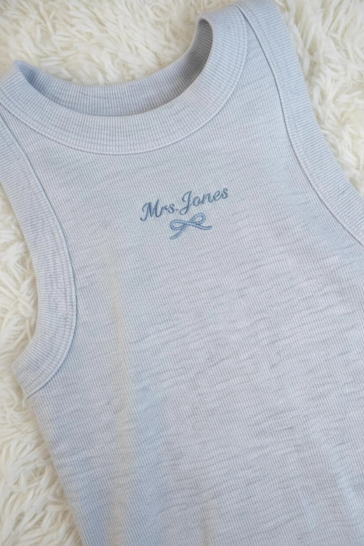 Custom Embroidered Ribbed Tank Top